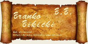 Branko Bikicki vizit kartica